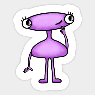 curious cute alien Sticker